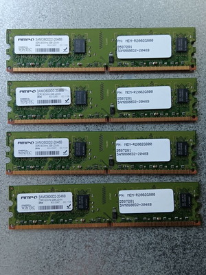 Wintec AMPO DDR2-800MHz UDIMM 2GB x4 set like new