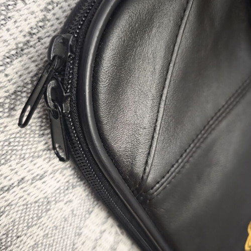 Leather Briefcase for Sheet Music new, black with embroidered treble clef