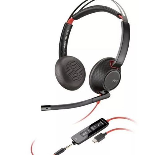 Poly Blackwire 5220 On Ear Multimedia Headphones with USB-C
