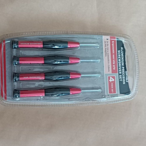 Aluminium precision screwdriver set 4 pieces new