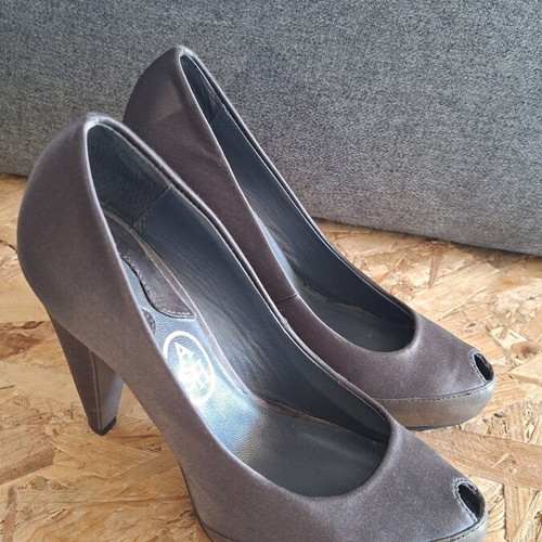 Ash peep toe pumps, grey, size 38