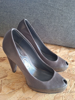 Ash peep toe pumps, grey, size 38
