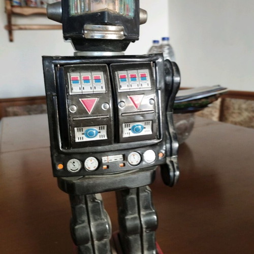Vintage Robot Horikawa Japan 1970s Space Fighter used, rusty and missing hand