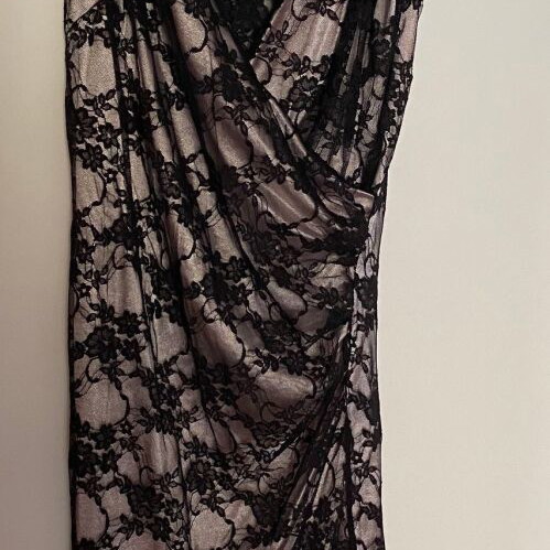 Black evening dress with lace like new, size Medium