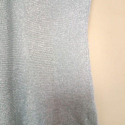 Silver shiny top size S like new with lurex knit fabric