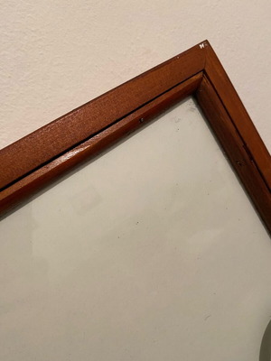 Marker board like new with glass surface and wooden frame