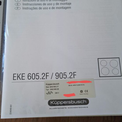 Kuppersbusch EKE 905.2F ceramic cooktop 5 zones, 90 cm width, single/three-phase