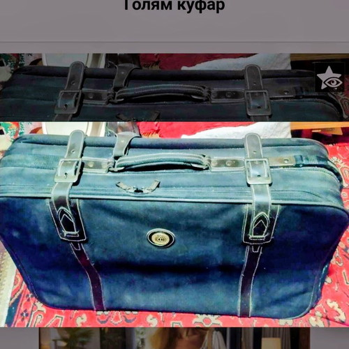 Large suitcase like new, black with wheels and extra straps