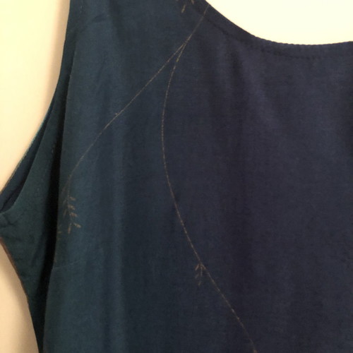 Dress L used, summer, two-tone blue-brown from Italy