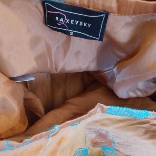 Raxevsky evening set of 3 pieces silk, like new, turquoise and gold