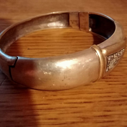 Silver 925 bracelet with 14k gold and diamonds used