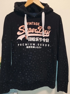 Superdry hoodie medium blue navy with glitter stars like new