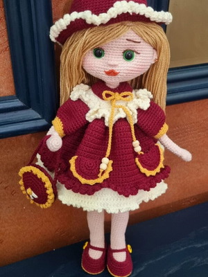 Knitted doll new, 38 cm tall