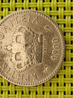 10 Lepta 1900 Coin used, Cretan State, Greece
