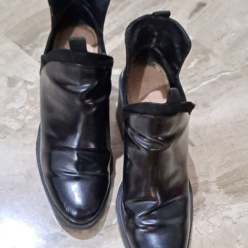 Zara black ankle boots like new, size 39, PU material