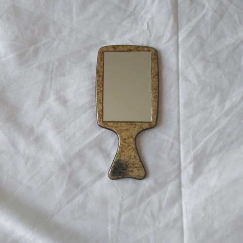 Antique mirror used, France, 13x6 cm