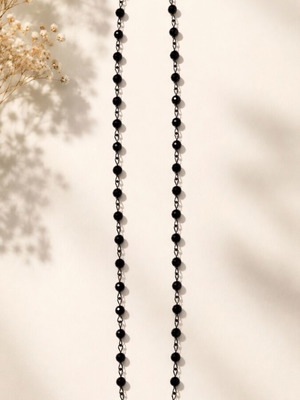 Rosary necklace with black beads new