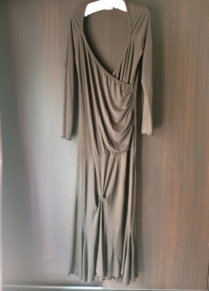 Γυναικείο φόρεμα καφέ viscose.