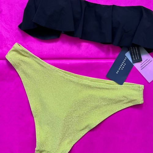 Zara black strapless top and lime HM bottoms new swimwear set