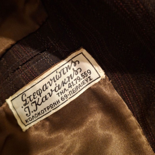 Wool brown striped vintage 80s suit like new