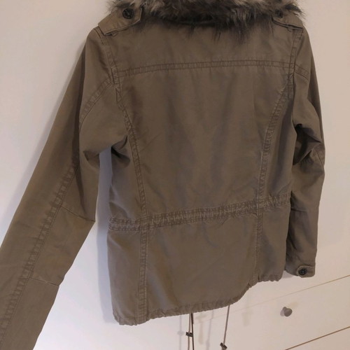 Maison Scotch women's military jacket used, green with detachable fur collar
