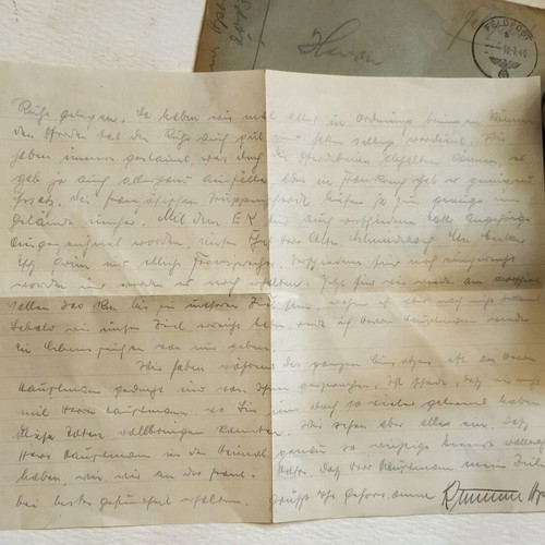 Balda folding camera with authentic 1940 WWII letter, used