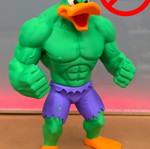 Φιγούρα Daffy Hulk καινούργια, χειροποίητη, βαμμένη 25cm