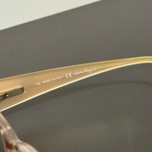 Salvatore Ferragamo glasses frame like new, beige and gold