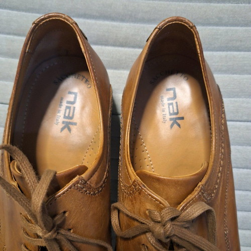 Leather brown men's moccasins like new, size 43