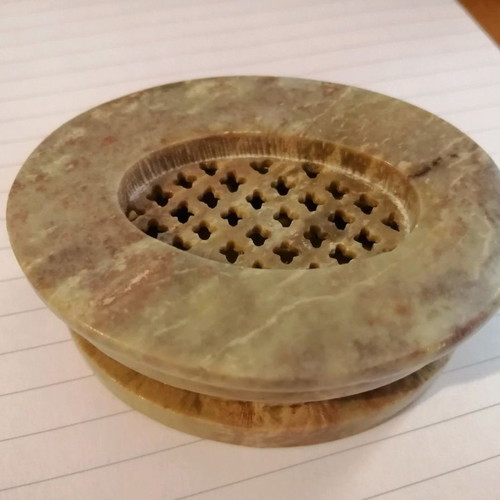 Decorative miniature antique stone container