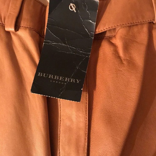 Burberry Leather Pants Women New Brown Size L
