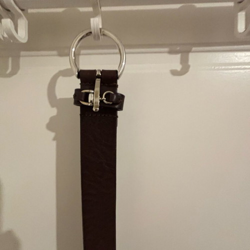 Brown leather belt like new with silver metal buckle