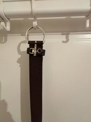 Brown leather belt like new with silver metal buckle