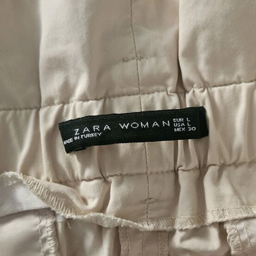 Zara high-waisted 3/4 pants large like new, beige
