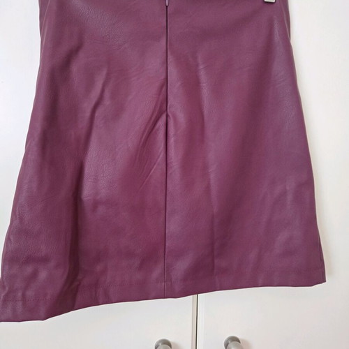Raccar skirt new leather texture mini purple size L/XL