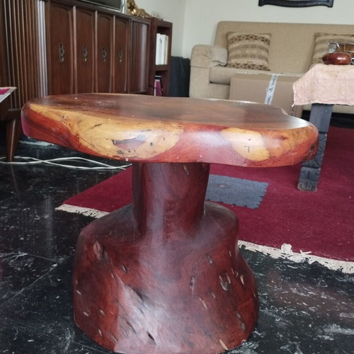 Handmade solid wood organic side table like new