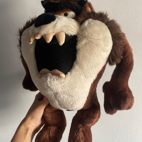 Taz Tasmanian Devil plush toy 1995 vintage used, WB Studio Store Looney Tunes