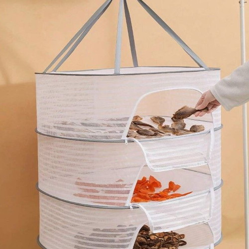 Multilayer drying rack with 3 baskets and insect net
