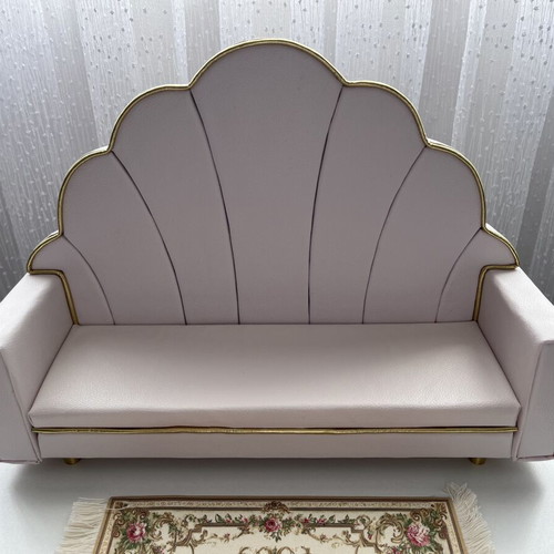 Leather designer doll sofa 1:6 scale new