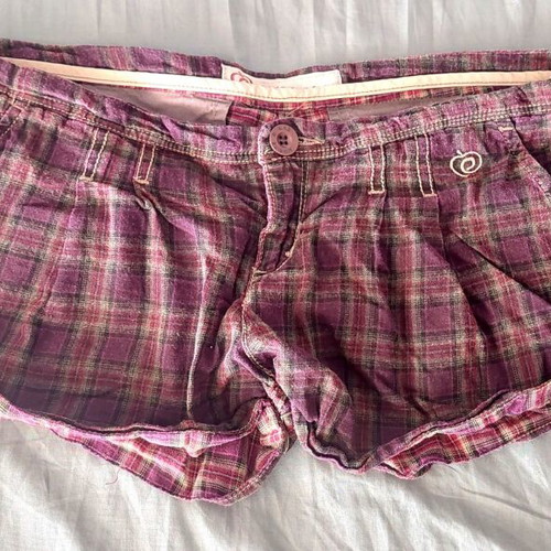Eva by Moritz short plaid shorts, size Large, brown and red