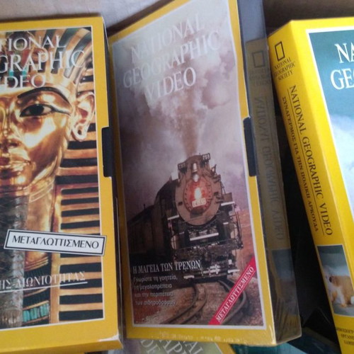 Video cassettes used, collection of 28 National Geographic documentaries dubbed