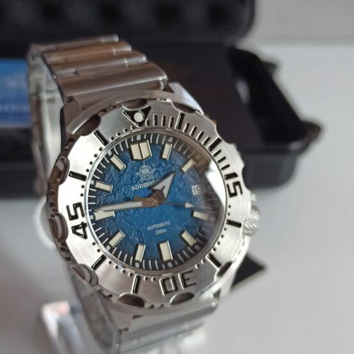 Addiesdive men's automatic watch new, blue dial