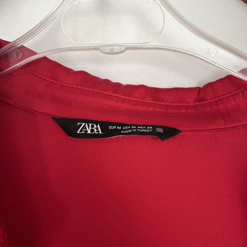 Zara satin red shirt medium, like new