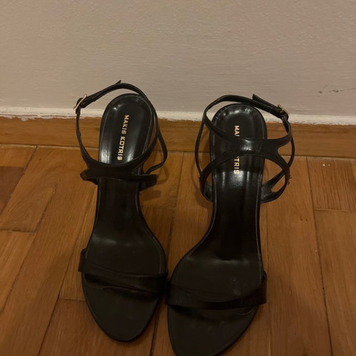 Makis Kotris heels used, black with straps and thin heel