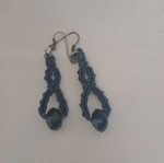Handmade macrame earrings blue