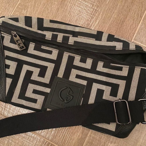 Canvas crossbody bag gray and black new