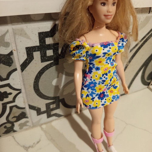 Barbie Fashionistas Doll #208 with Down Syndrome used, missing necklace