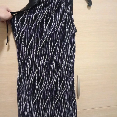 Miss Denim dress like new with neck tie, S-M, black-white