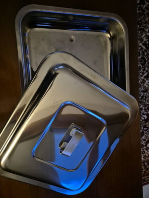 Ταψί παραλληλόγραμμο με καπάκι 37x32cm από ανοξείδωτο ατσάλι AISI 430 καινούργιο