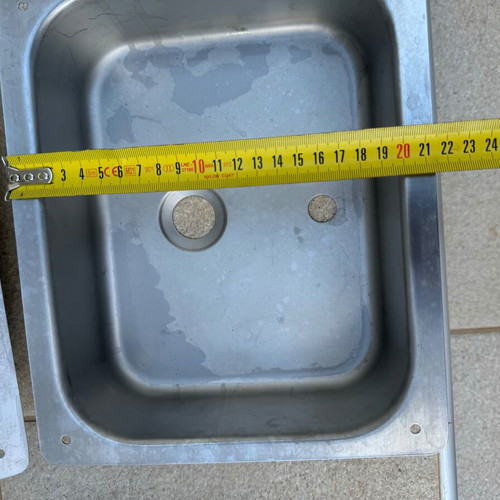 Επίπεδος νεροχύτης inox επαγγελματικός, διάσταση 25,5 x 21,50, καινούργιος